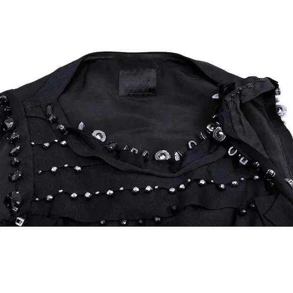 Vintage LANVIN 2008 Runway Black Embellished Black Tie Party Dress - Picture 8 of 11